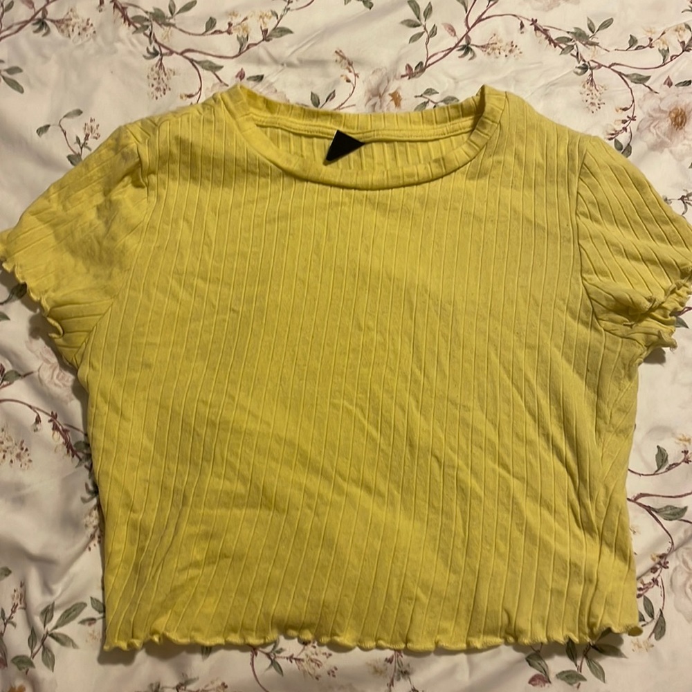 yellow crop top